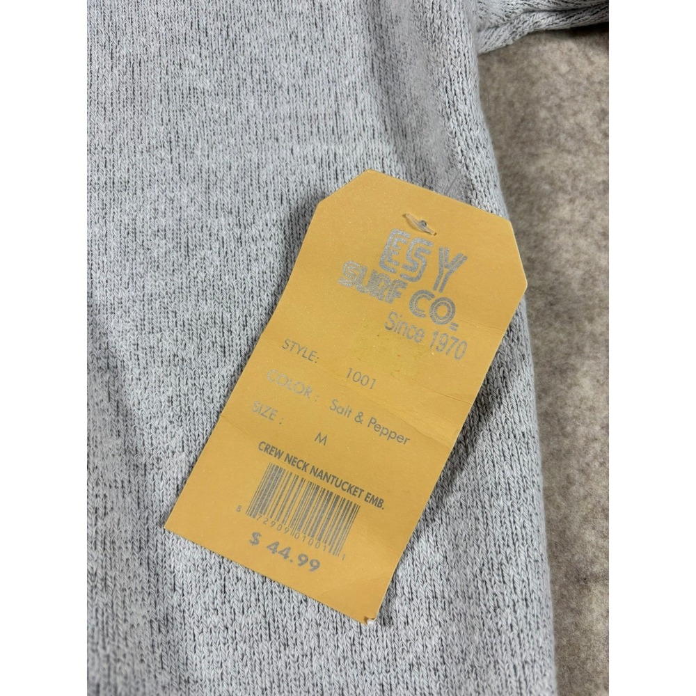 ESY Surf Co Boothbay Harbor Maine Sweatshirt Mens Medium Gray Salt & Pepper 1001 - Picture 5 of 5